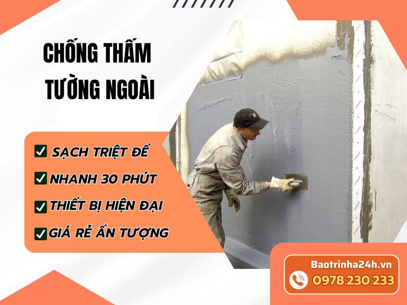 Chống thấm tường ngoài giúp bảo vệ công trình bền vững