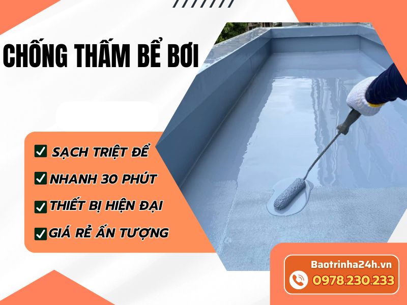 Chống thấm bể bơi: 11 giải pháp xử lý triệt để, báo giá mới nhất 2026