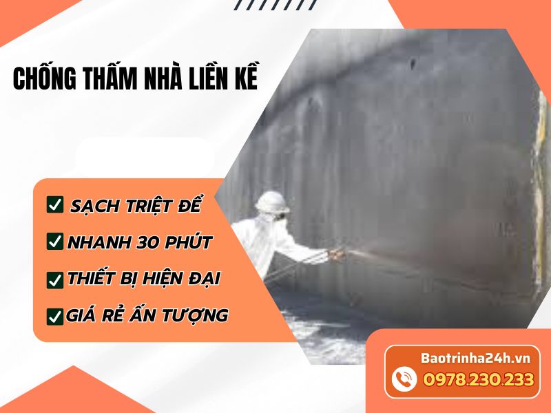 Chống thấm nhà liền kề giúp xử lý triệt để khe giáp ranh, chống thấm giữa hai nhà
