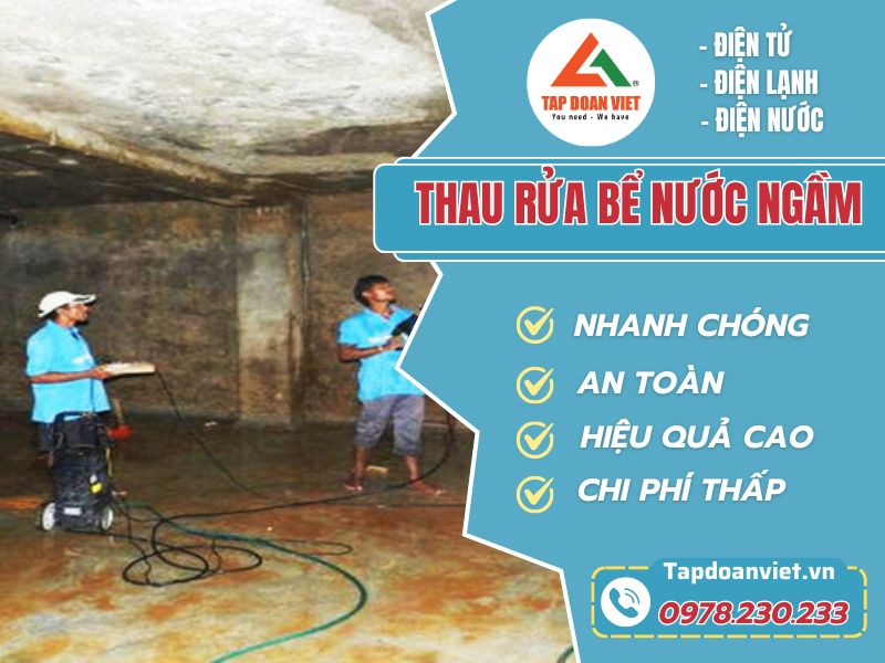 dịch vụ vệ sinh thau rửa bể nước ngầm giá rẻ tại Hà Nội