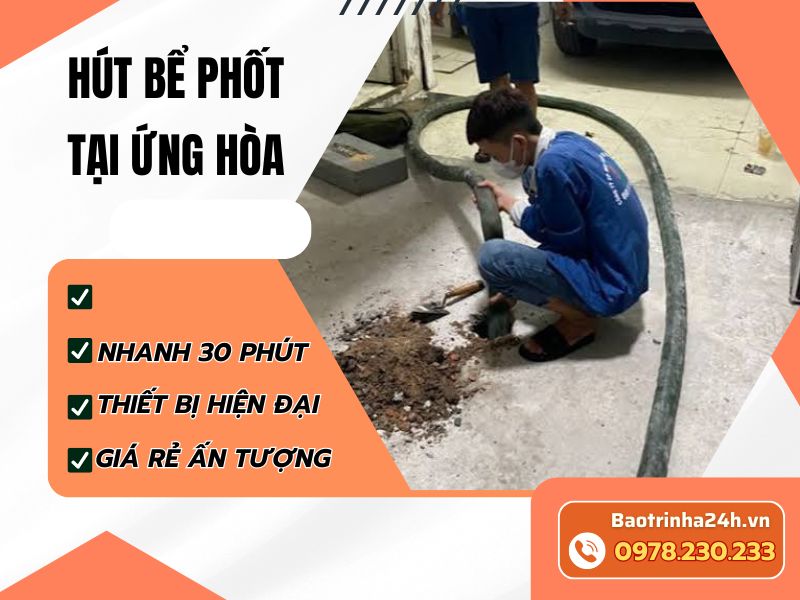 Hút bể phốt tại Ứng Hòa: Kiểm tra khoảng cách từ WC đến bể