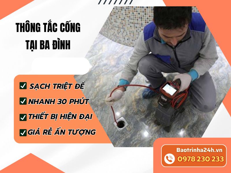Thông tắc cống tại Ba Đình: Khoanh vùng theo tầng và thiết bị