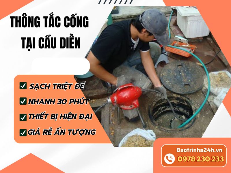 Thông tắc cống tại Cầu Diễn xử lý đúng điểm nghẹt