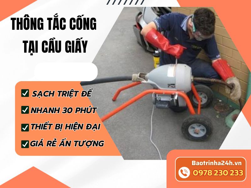 Thông tắc cống tại Cầu Giấy xử lý đúng nguyên nhân