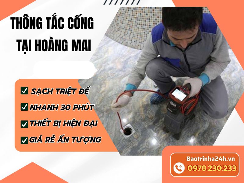 Thông tắc cống tại Hoàng Mai kiểm tra đúng điểm tắc