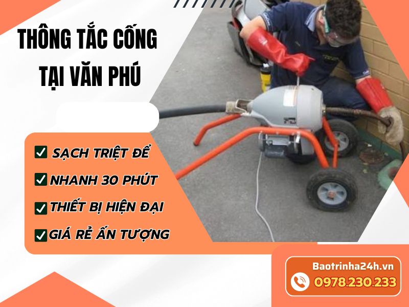 Thông tắc cống tại Văn Phú xác định đúng điểm tắc